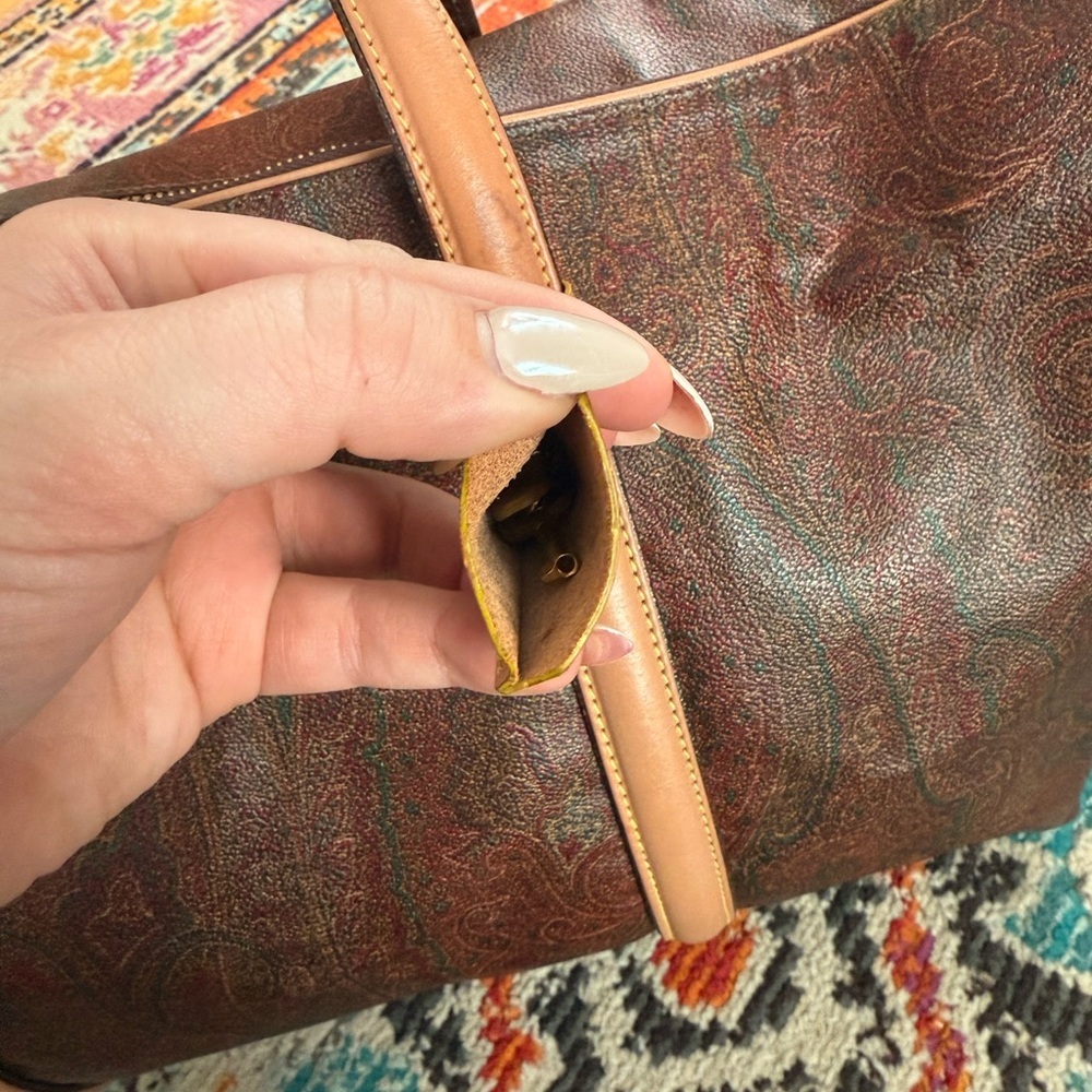 Etro Leather Paisley 48 Hour Weekender Bag🤎 - Picture 8 of 12